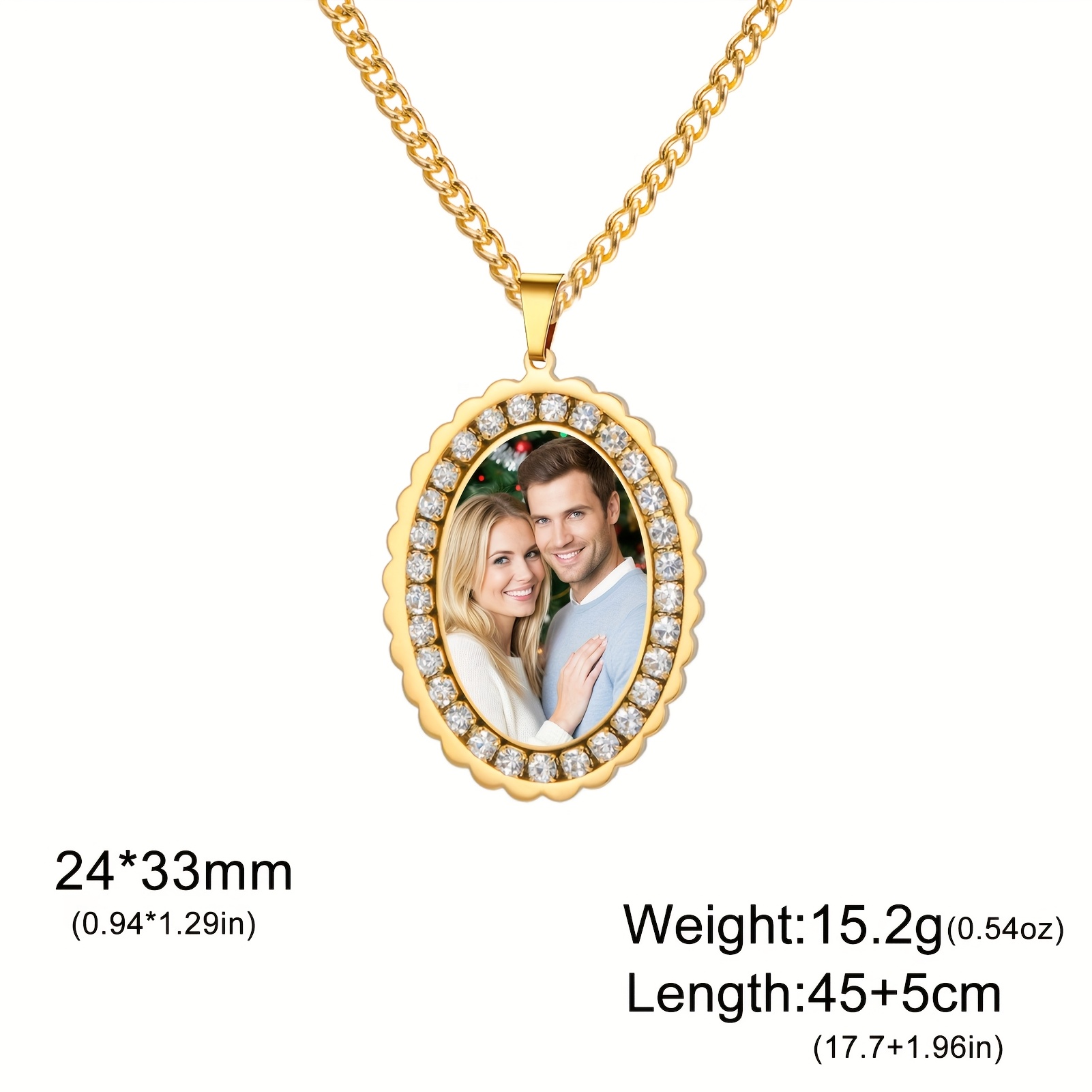 Personalized Photo Necklace, Custom Round Pendant Gift